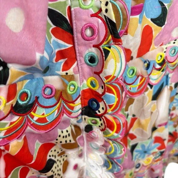 NEW Celia B Freya Dress Floral Multicolor Button Down Maxi Dress A-line Large - Picture 7 of 14